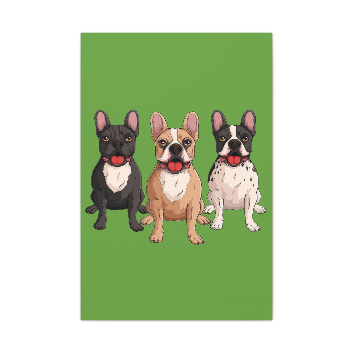 French Bulldog Trio Canvas Wall Art|Eco-Friendly - Limited
