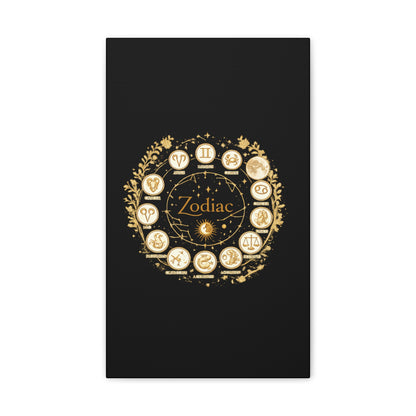 Golden Zodiac Astrology Canvas | Eco-Limited