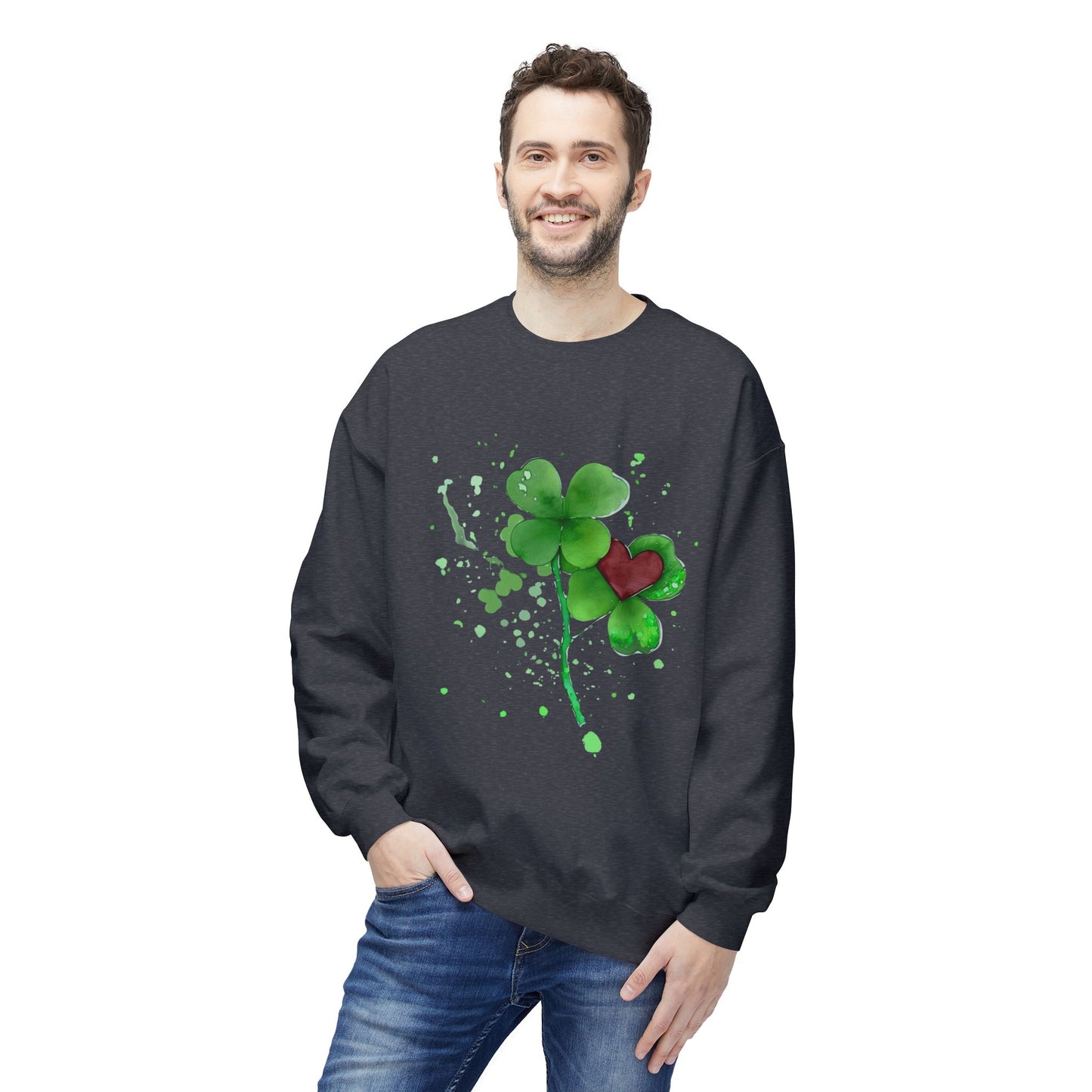 Lucky Love Clover Watercolor Sweatshirt | Eco-Limited