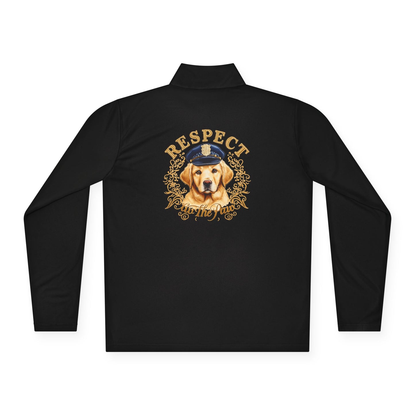 Respect The Paw Golden Retriever Quarter Zip Pullover | Eco-Limited