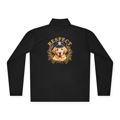 Respect The Paw Golden Retriever Quarter Zip Pullover | Eco-Limited