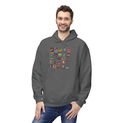 Retro Pop Culture Character Grid Hoodie|Eco-Friendly - Limited