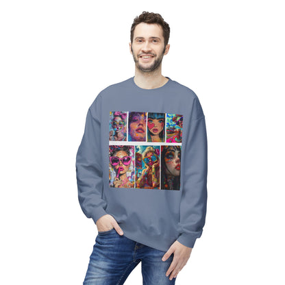 Pop Art Portrait Collage Graphic Sweatshirt