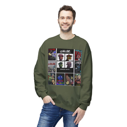 Gorillaz Album Art Collage Graphic Sweatshirt Music Inspired Streetwear