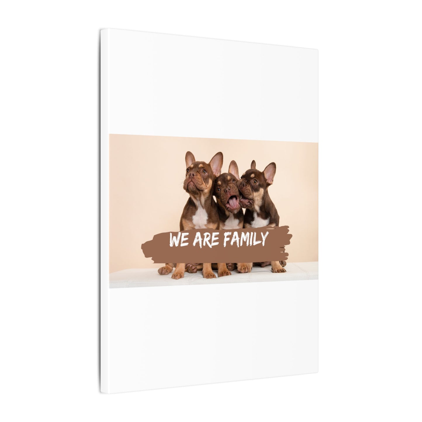 We Are Family French Bulldog Canvas Wall Art