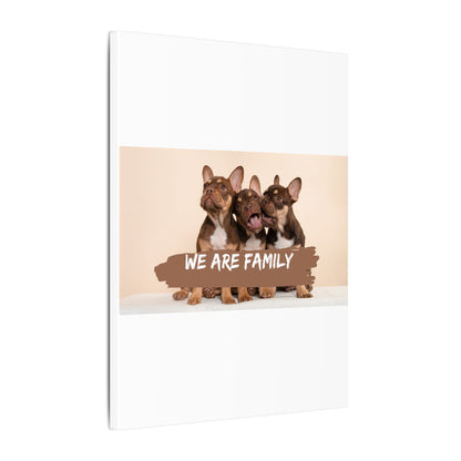 We Are Family French Bulldog Canvas Wall Art