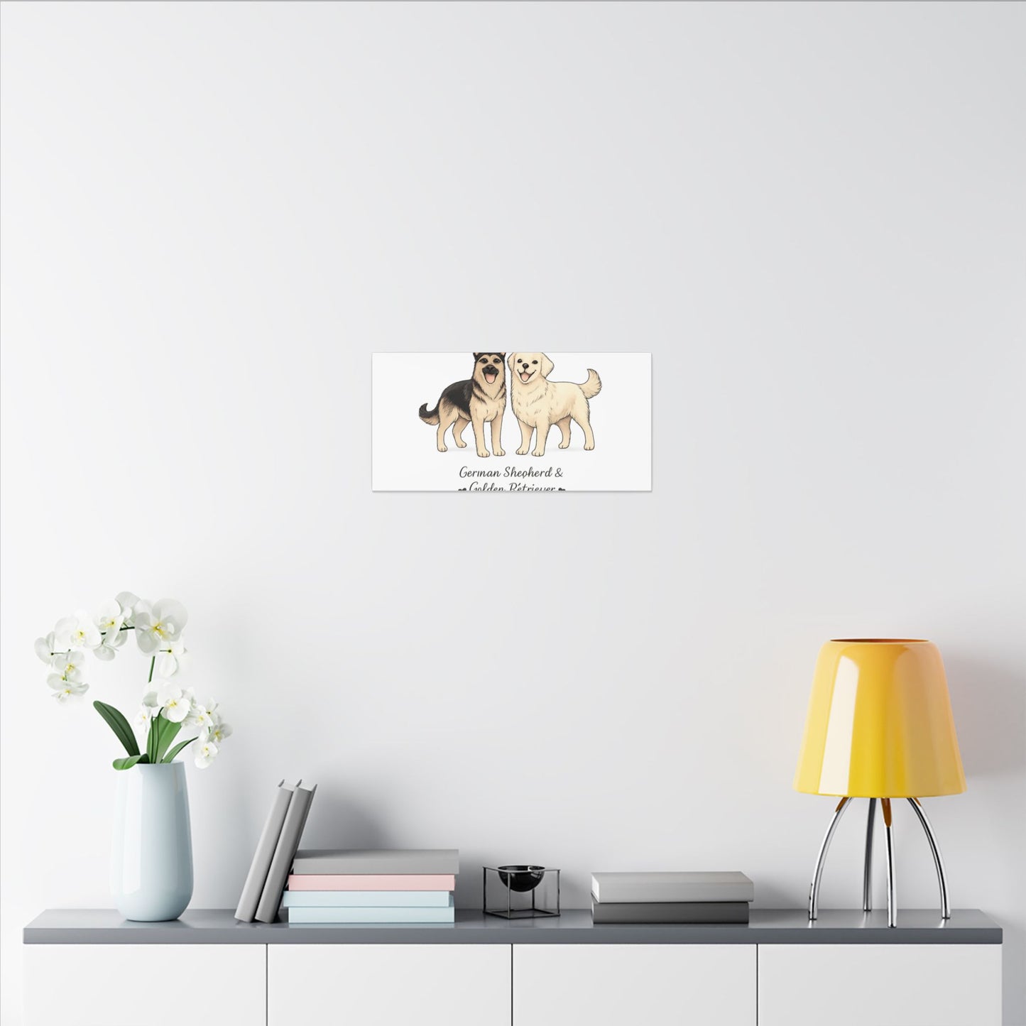 German Shepherd & Golden Retriever Canvas Wall Art