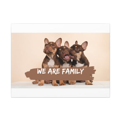 We Are Family French Bulldog Canvas Wall Art