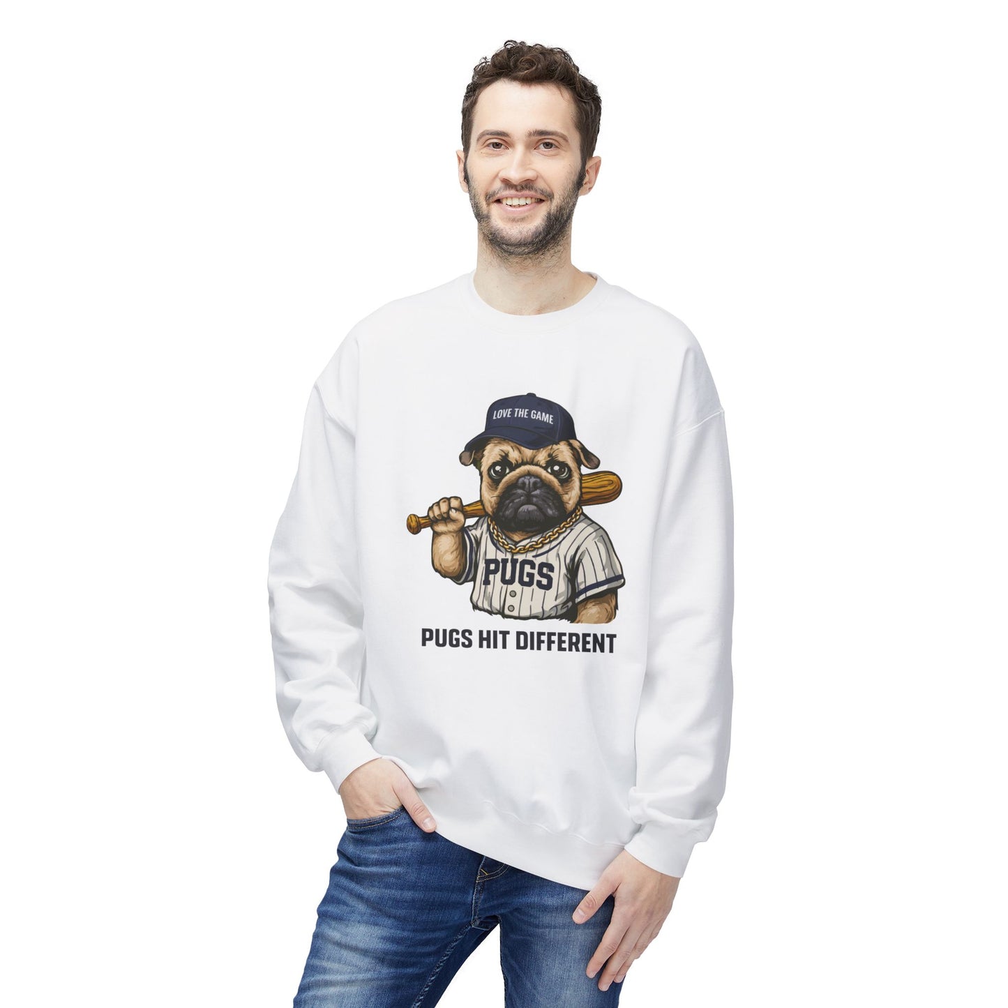 Pugs Hit Different Graphic Sweater | Eco-Limited