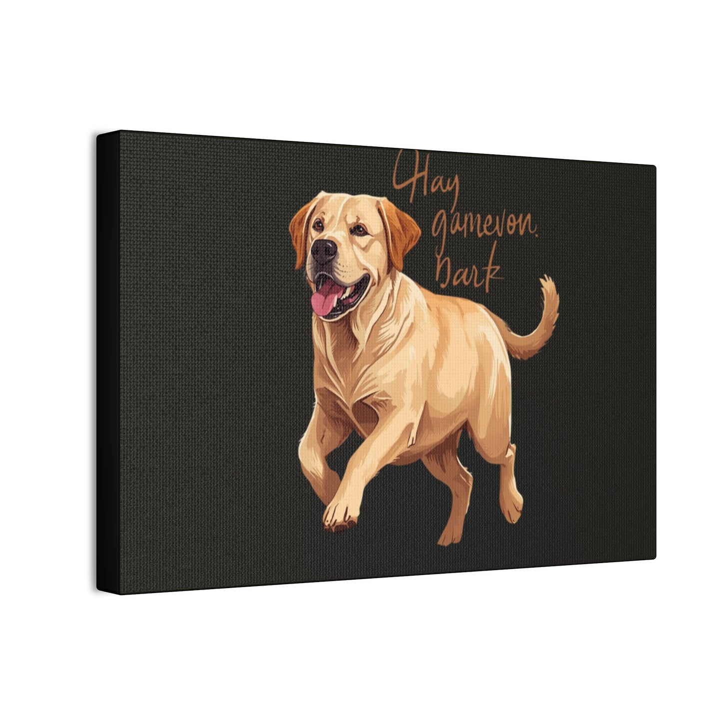 Happy Gamelon Bark Dog Canvas Wall Art | Eco-Limited