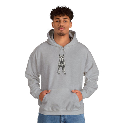 Great Dane Graphic Hoodie — Minimal Black Dog Illustration Sweatshirt