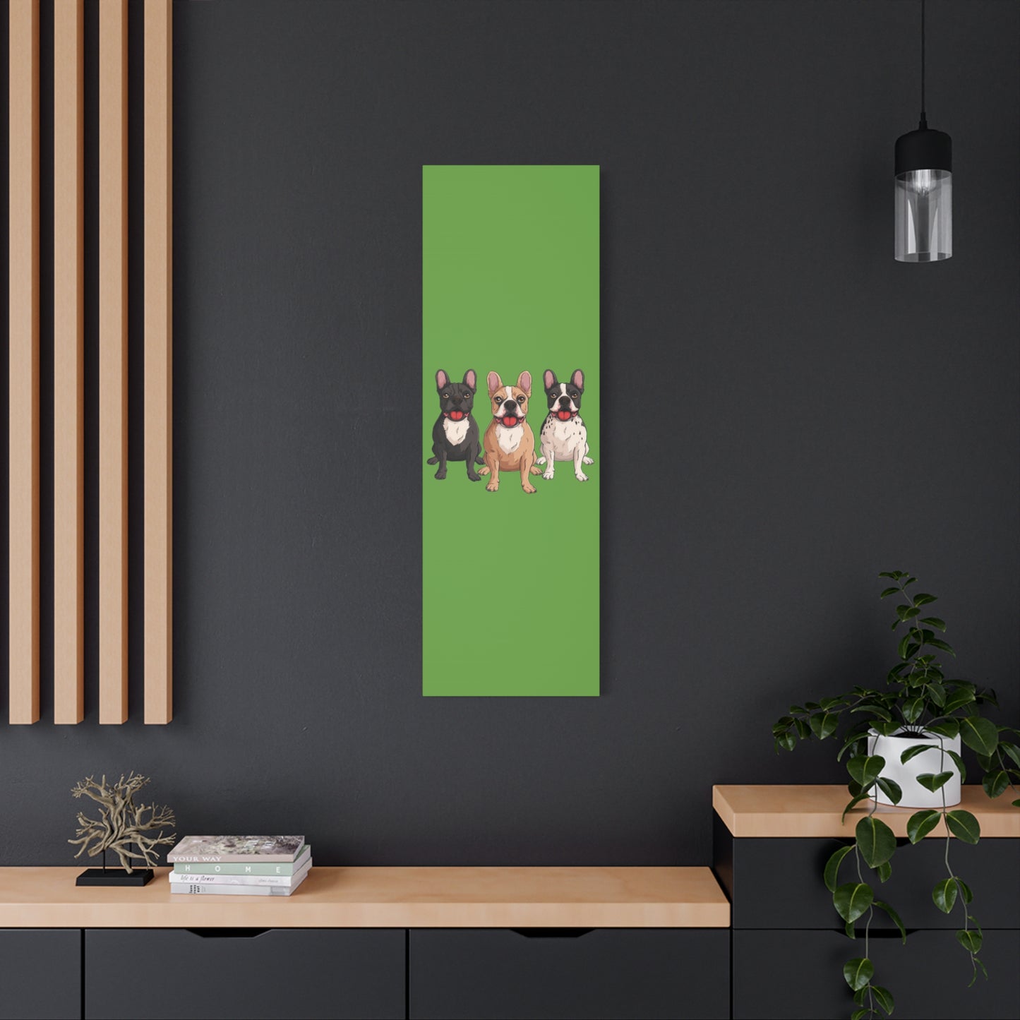 French Bulldog Trio Canvas Wall Art|Eco-Friendly - Limited