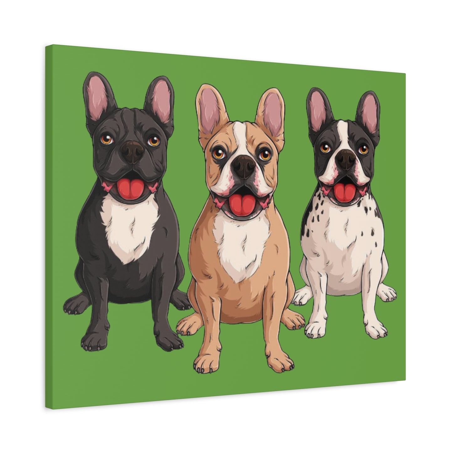 French Bulldog Trio Canvas Wall Art|Eco-Friendly - Limited