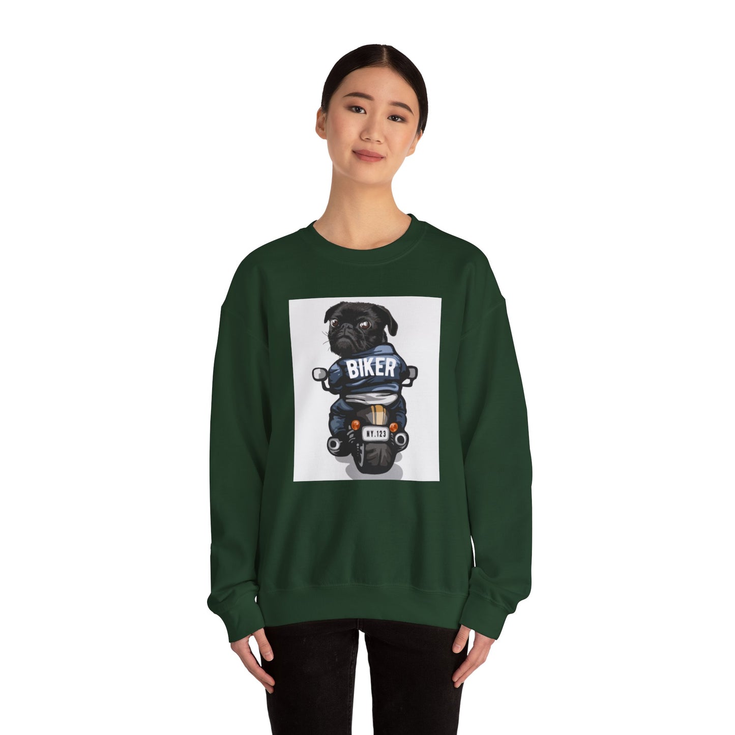 Biker Pug Graphic Sweater | Eco-Limited