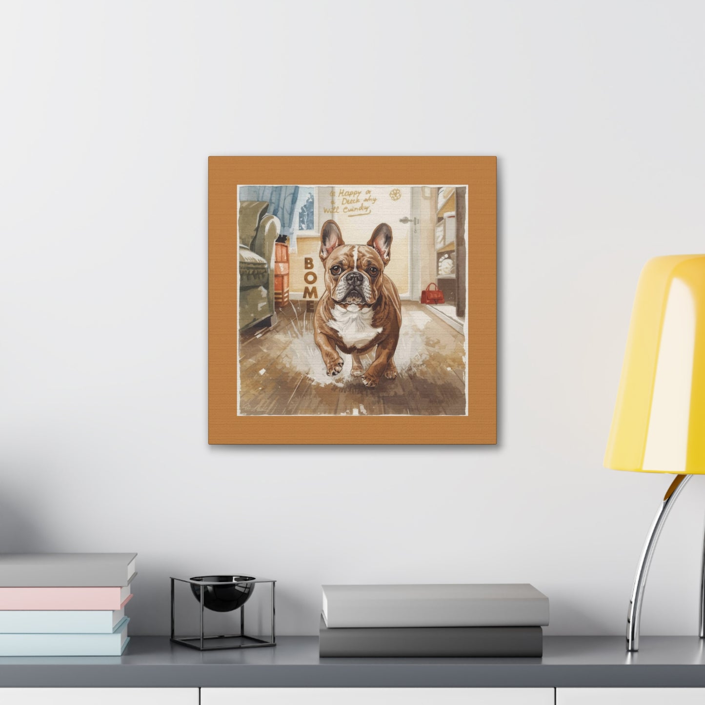 Happy Home Bulldog Canvas Art | Eco-Limited