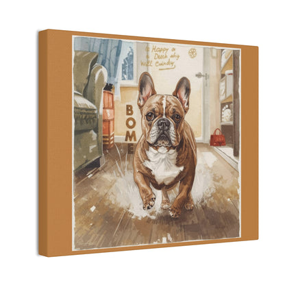 Happy Home Bulldog Canvas Art | Eco-Limited