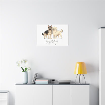 German Shepherd & Golden Retriever Canvas Wall Art