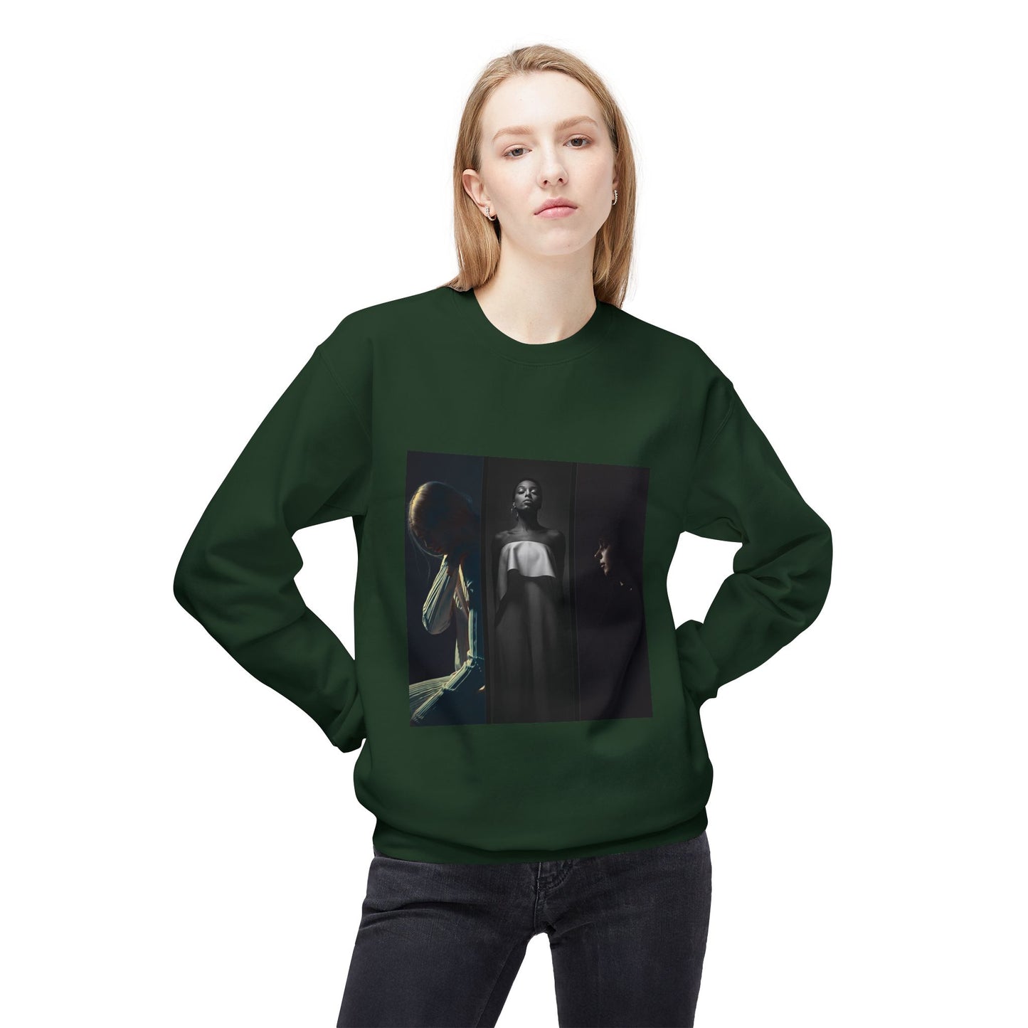 Moody Portrait Triptych Graphic Sweatshirt | Eco-Limited