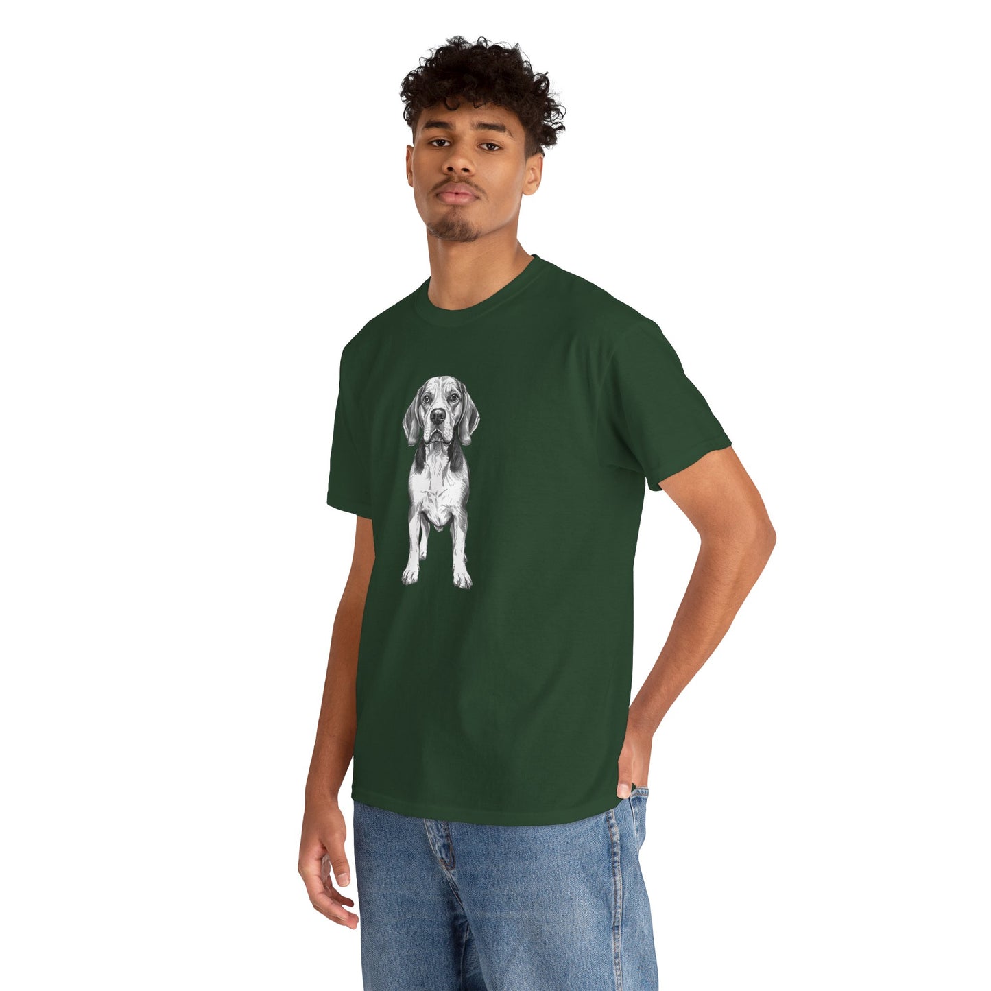 Beagle Sketch Minimal Art T-Shirt | Eco-Limited