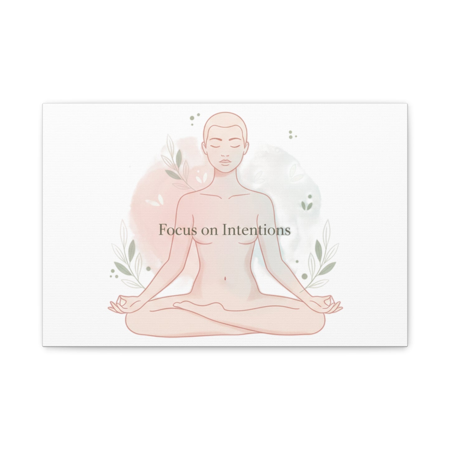 Focus on Intentions Canvas | Gentle Wellness Wall Art, Pastel Gradient Meditation Print