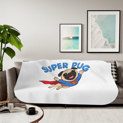 Super Pug Cozy Throw Blanket | Eco-Limited