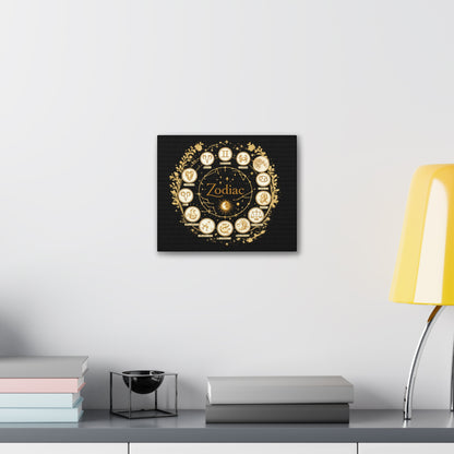 Golden Zodiac Astrology Canvas | Eco-Limited
