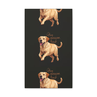 Happy Gamelon Bark Dog Canvas Wall Art | Eco-Limited