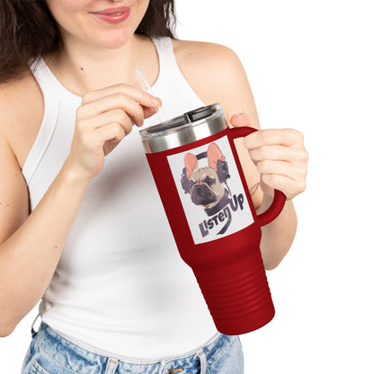 'Listen Up' French Bulldog Headphones Tumbler