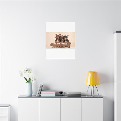 We Are Family French Bulldog Canvas Wall Art