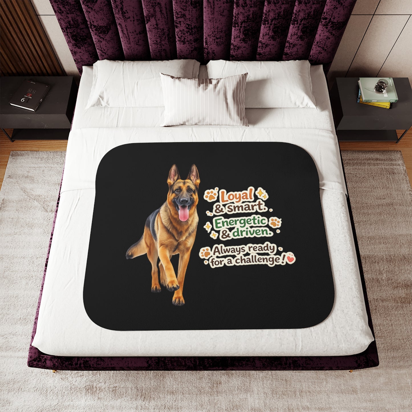 German Shepherd Character Statement Blanket | Eco-Limited