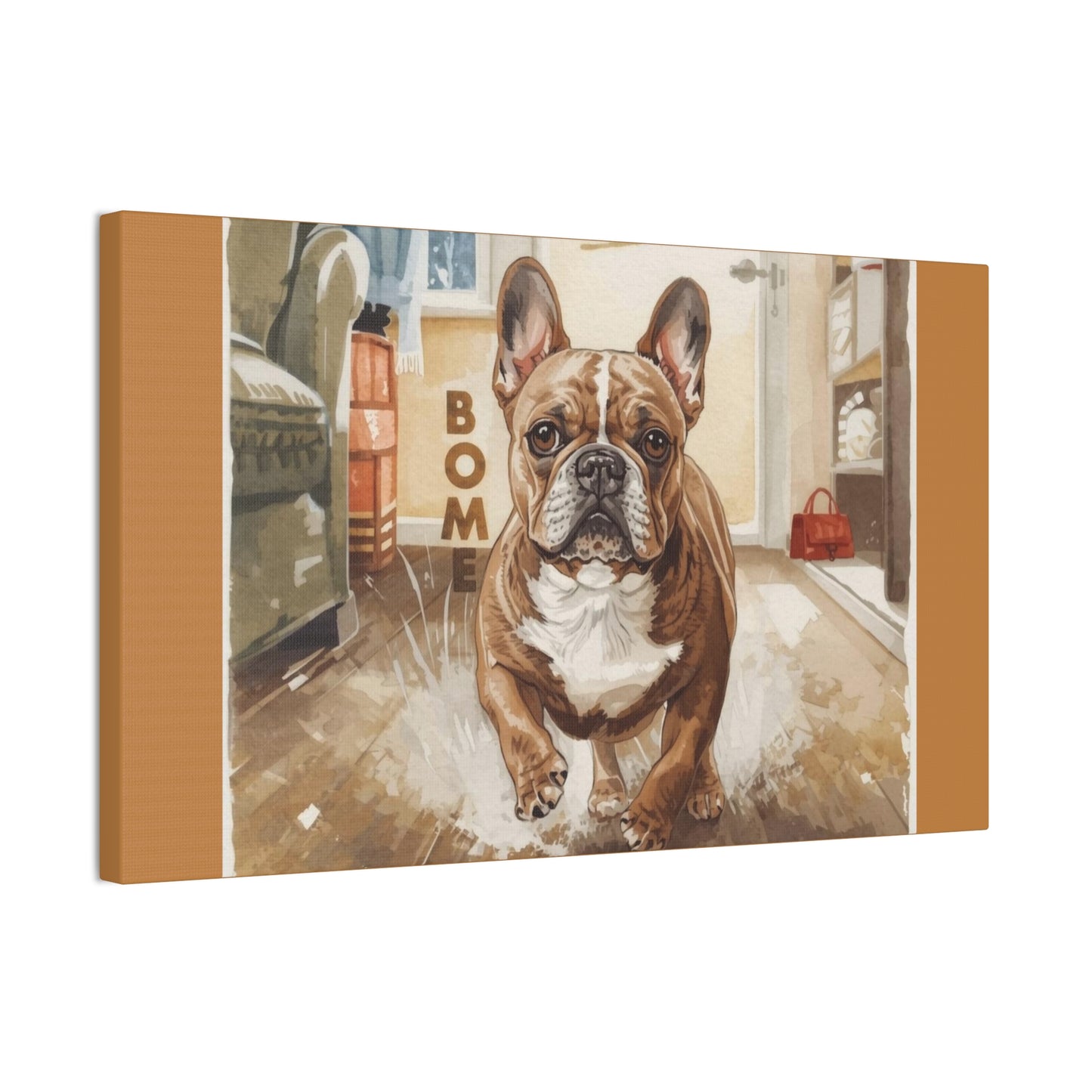 Happy Home Bulldog Canvas Art | Eco-Limited