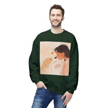 Heartfelt Dog Love Illustration Crewneck | Eco-Friendly - Limited