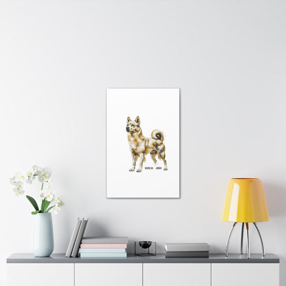Korean Jindo Dog Illustration Canvas Wall Art | Eco - Limited