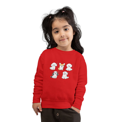 Cute Cartoon Puppies Crewneck for Kids