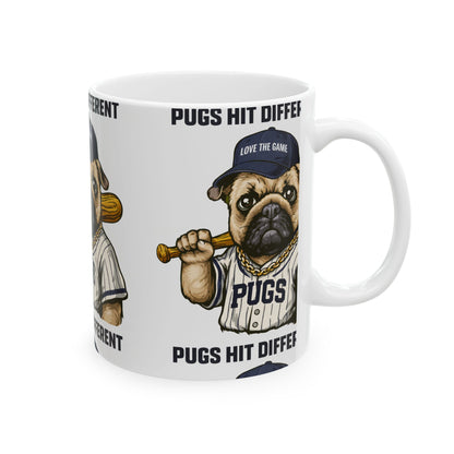 Pugs Hit Different Baseball Ceramic Mug | Eco Limited