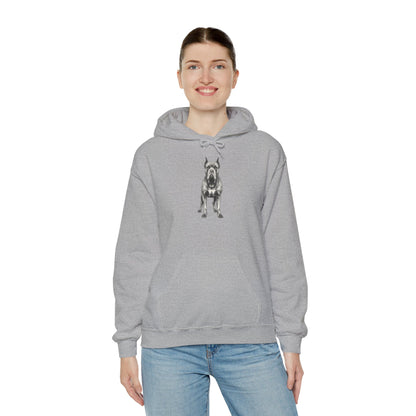 Great Dane Graphic Hoodie — Minimal Black Dog Illustration Sweatshirt