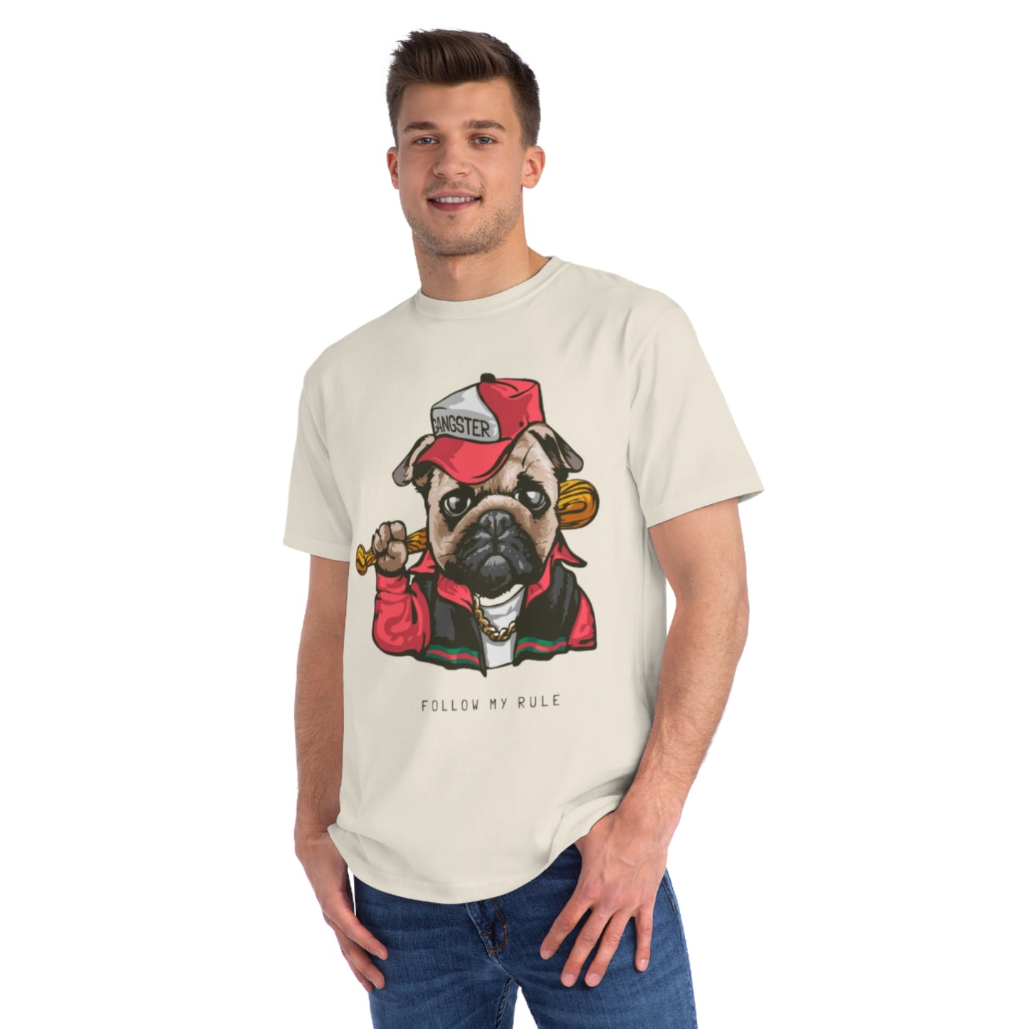 Organic Gangster Pug T-Shirt | Organic-Limited