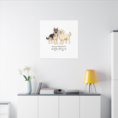 German Shepherd & Golden Retriever Canvas Wall Art