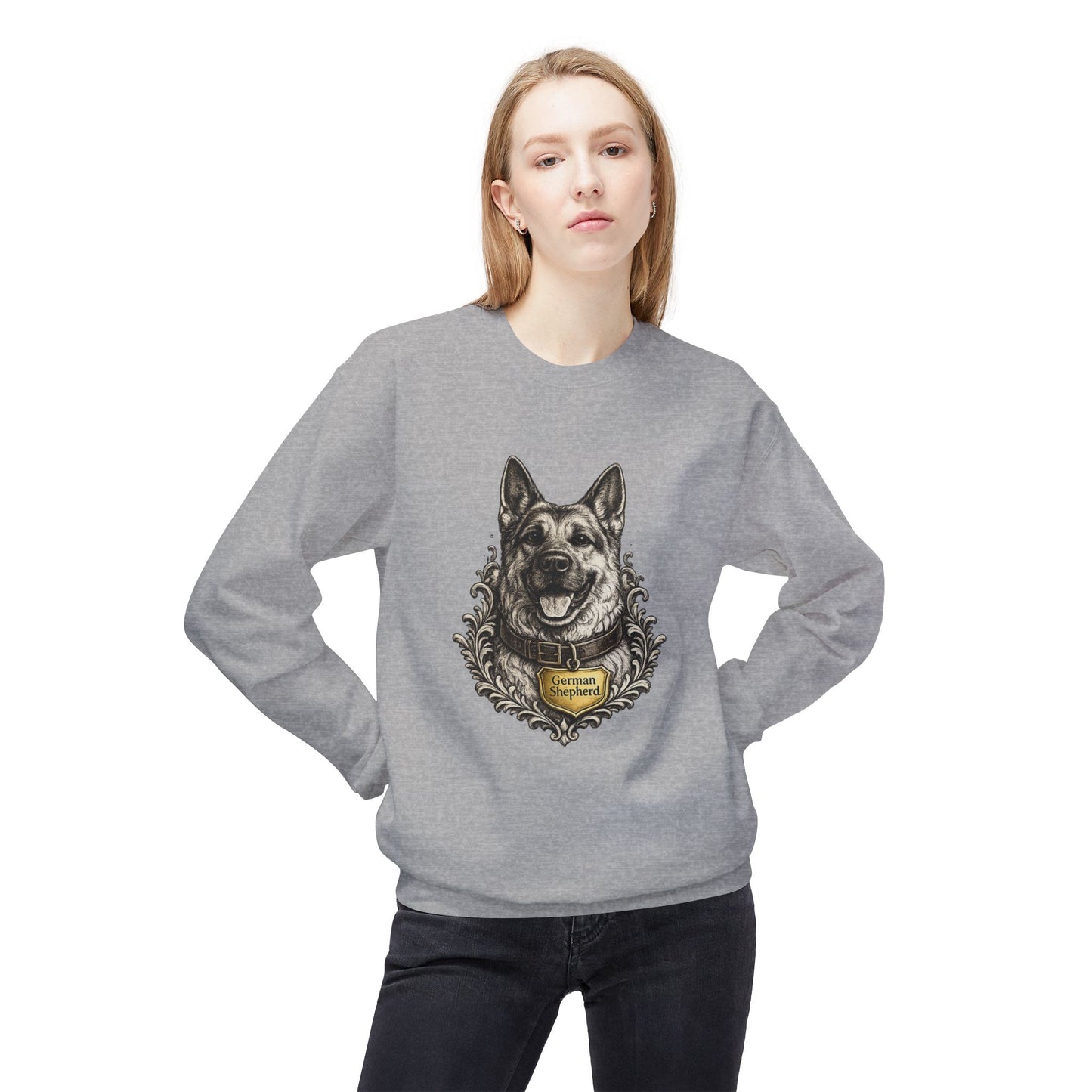German Shepherd Ink Illustration Sweatshirt | Eco-Limited