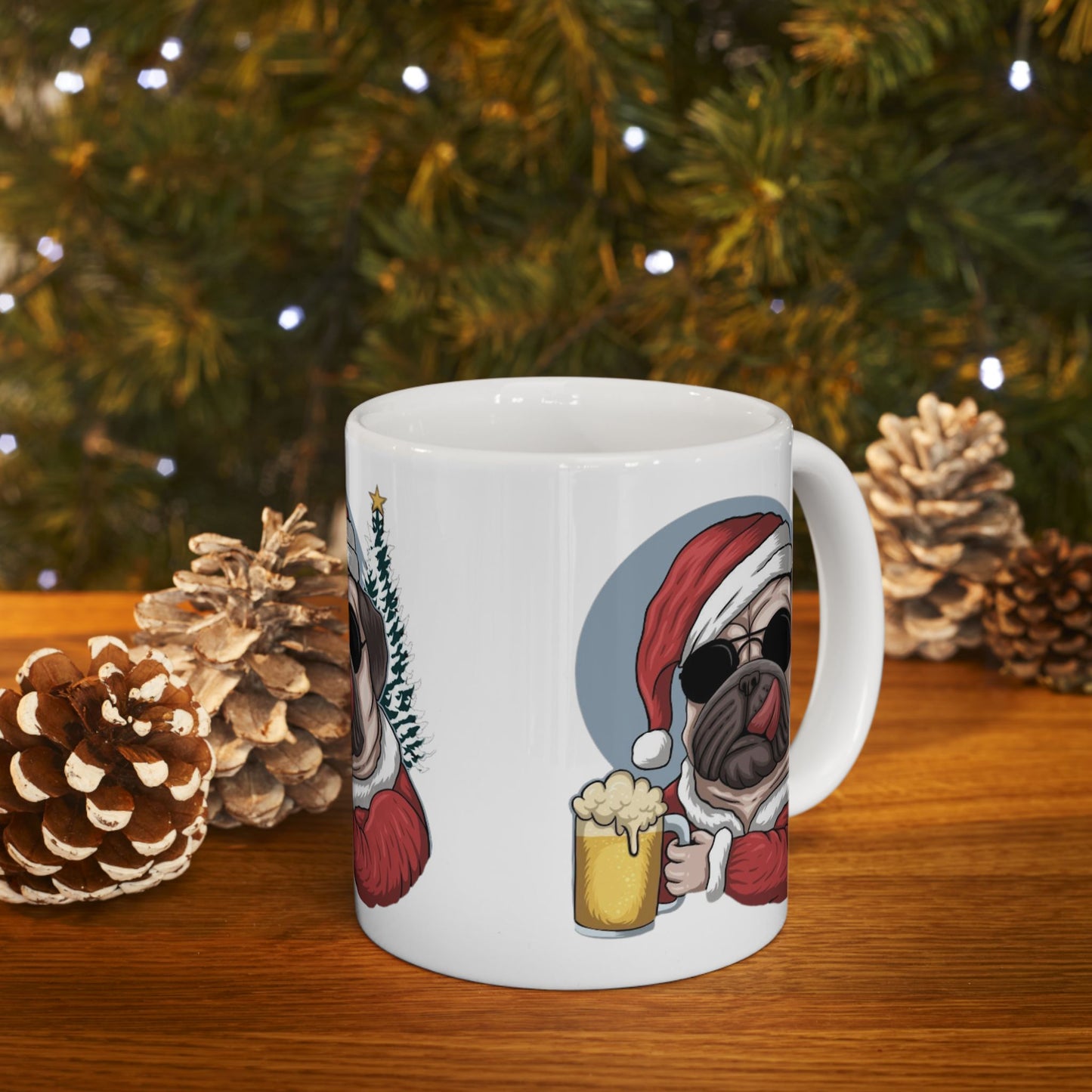 Funny Christmas Pug Coffee Cup (11oz & 15oz)