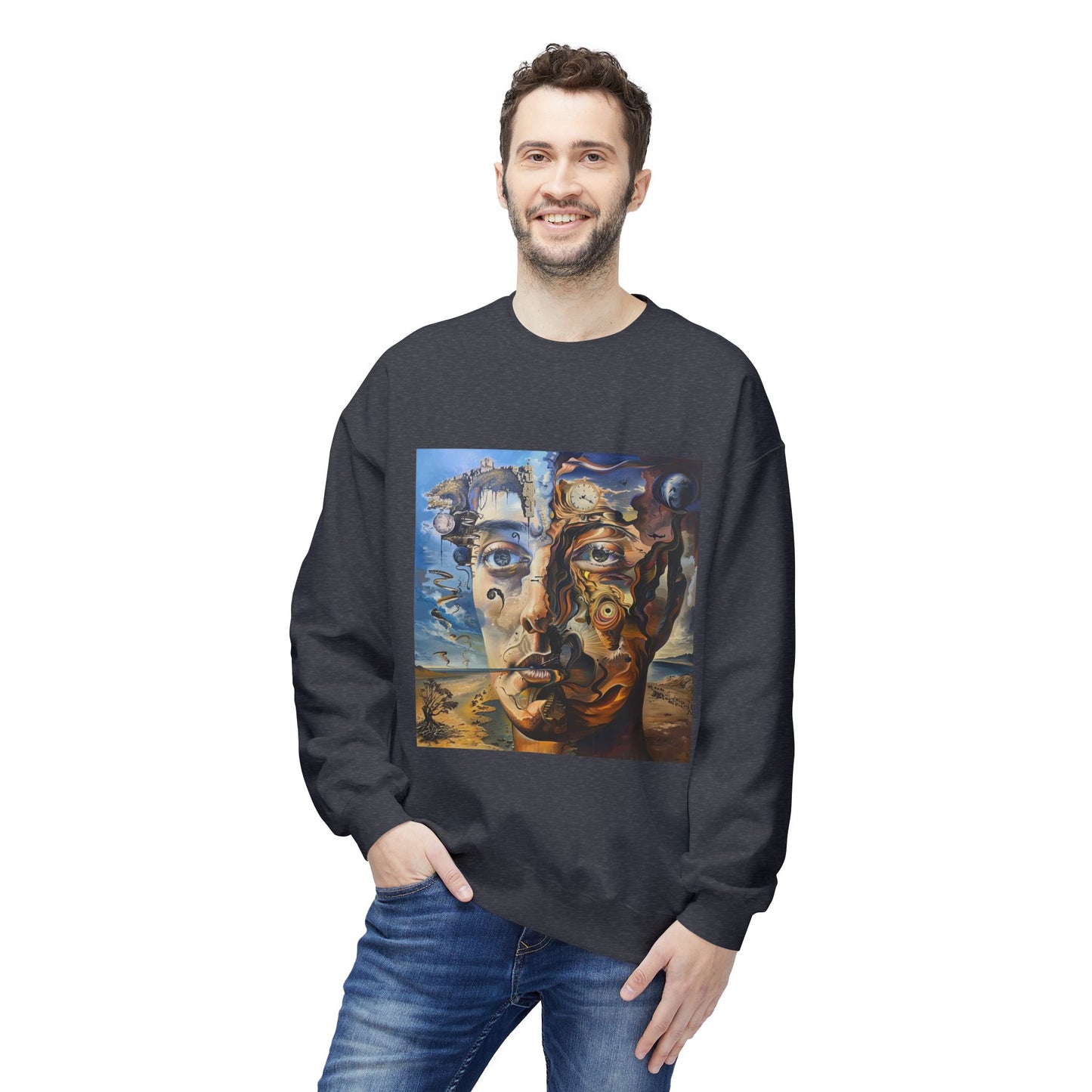 Surreal Split Mind Art Sweatshirt | Eco-Limited