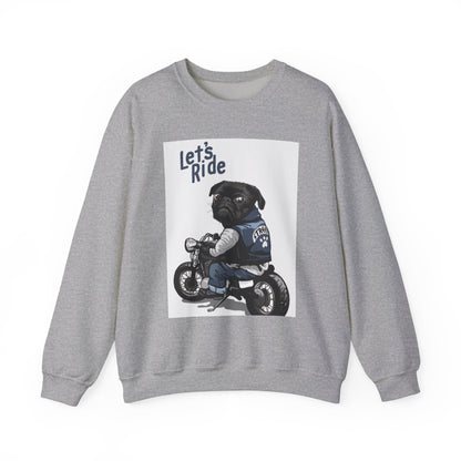 Let’s Ride Biker Pug Graphic Sweatshirt | Eco-Limited