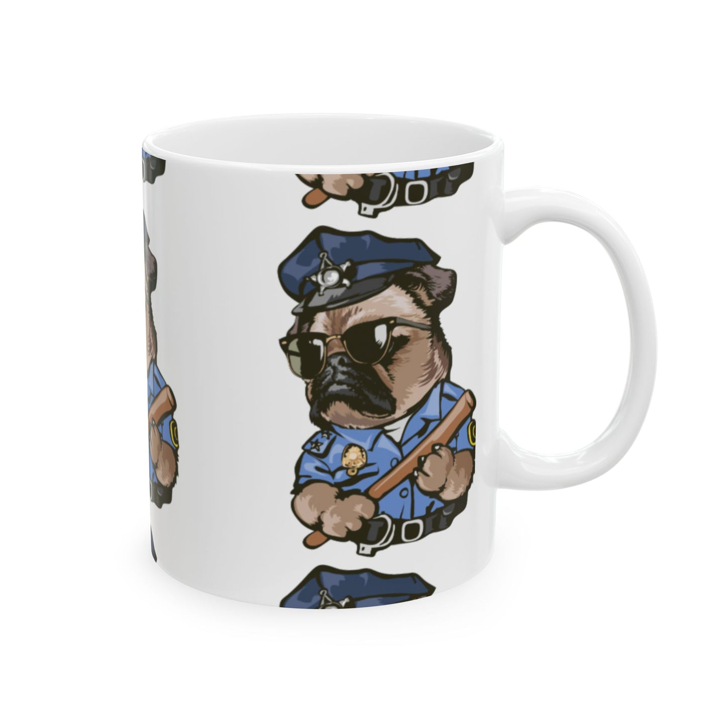 Cute Cop Dog Ceramic Coffee Cup (11oz & 15oz)