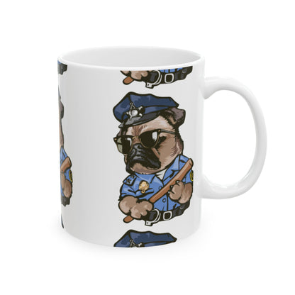 Cute Cop Dog Ceramic Coffee Cup (11oz & 15oz)
