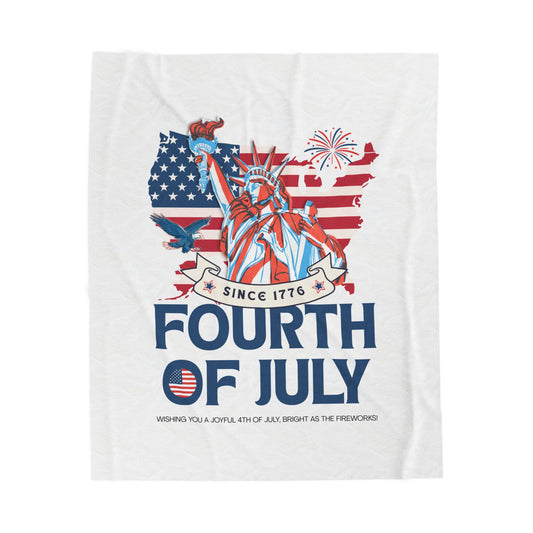 Fourth of July Velveteen Plush Blanket