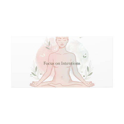 Focus on Intentions Canvas | Gentle Wellness Wall Art, Pastel Gradient Meditation Print