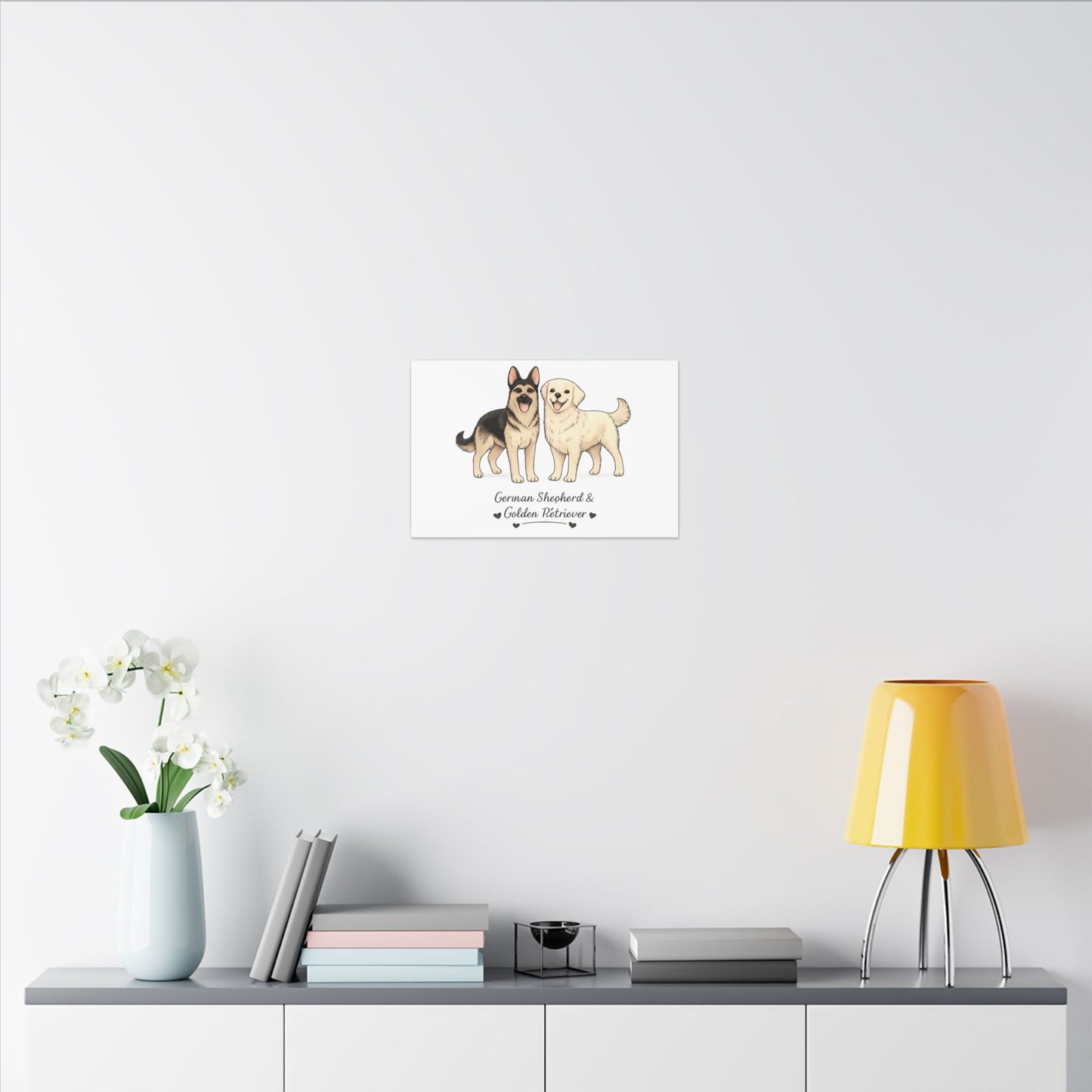 German Shepherd & Golden Retriever Canvas Wall Art