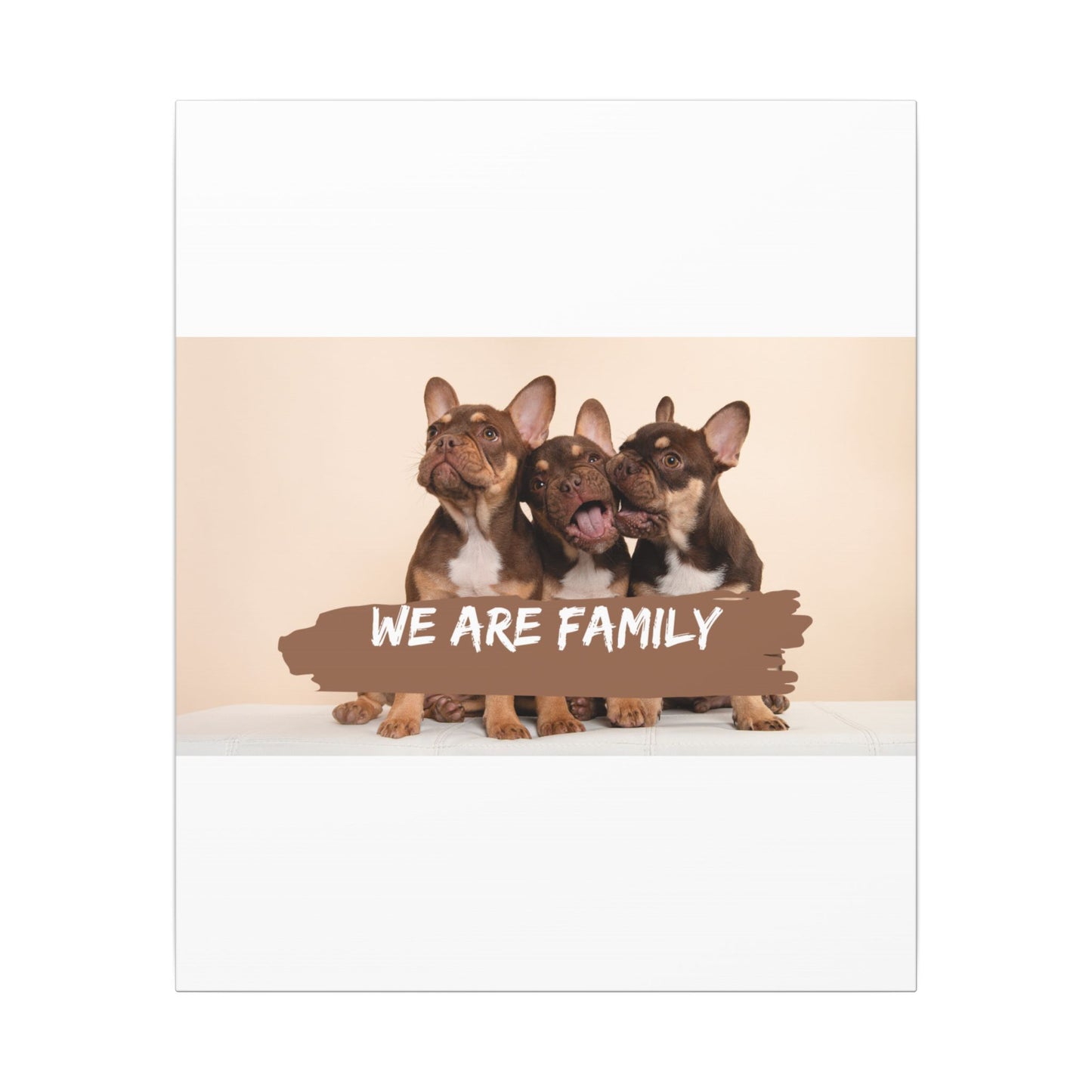 We Are Family French Bulldog Canvas Wall Art
