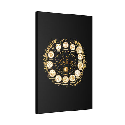 Golden Zodiac Astrology Canvas | Eco-Limited