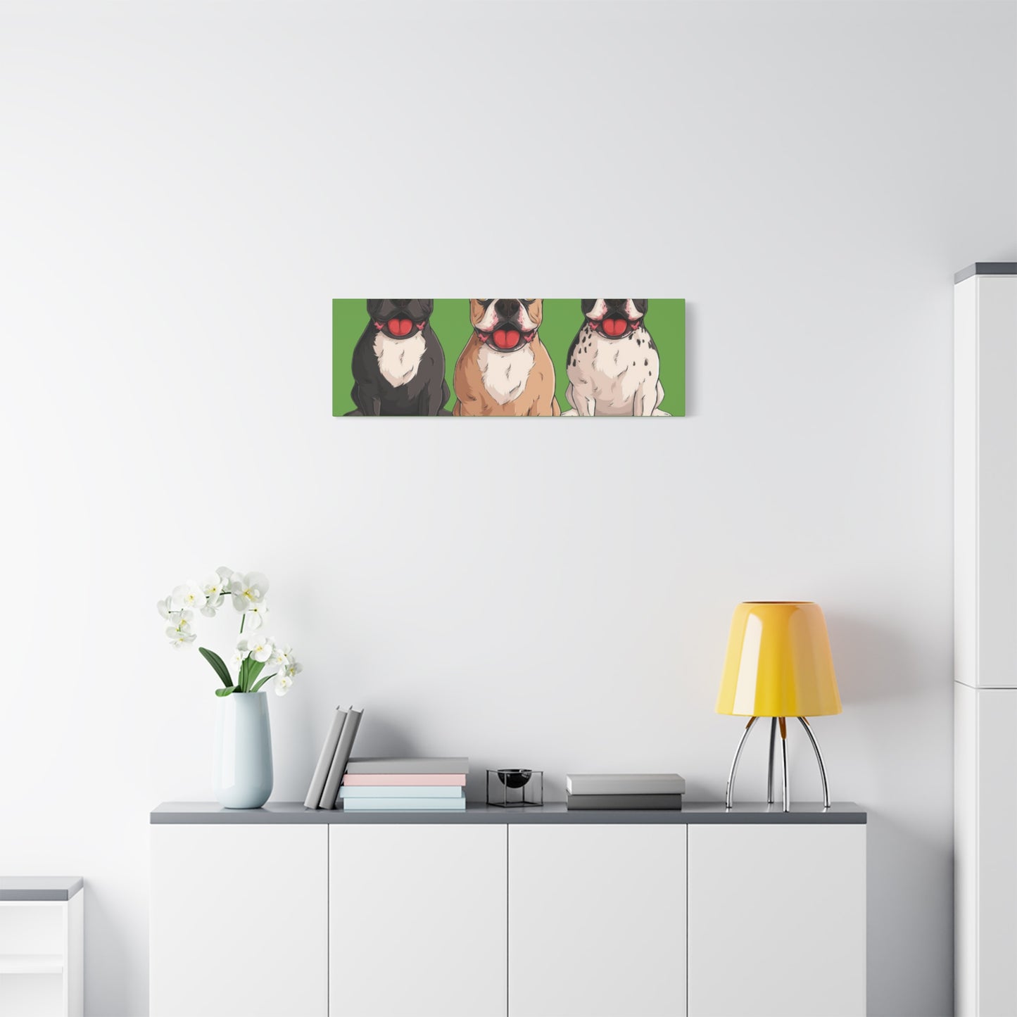 French Bulldog Trio Canvas Wall Art|Eco-Friendly - Limited